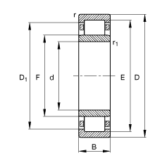 FAG Բ NU2203-E-TVP2,  DIN 5412-1 ׼Ҫߴ, Ƕλ, ɷ, ּ