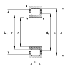 FAG Բ NJ220-E-TVP2,  DIN 5412-1 ׼Ҫߴ, 붨λ, ɷ, ּ