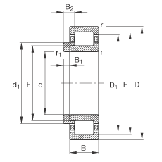 FAG Բ NJ2224-E-TVP2 + HJ2224E,  DIN 5412-1 ׼Ҫߴ,  L Ȧ,λ, ɷ, ּ