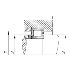 FAG Բ NJ210-E-TVP2 + HJ210E,  DIN 5412-1 ׼Ҫߴ,  L Ȧ,λ, ɷ, ּ