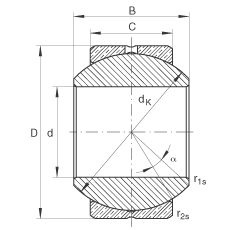 INA ؽ GE8-PB,  DIN ISO 12 240-1 ׼,ߴϵ K,ά