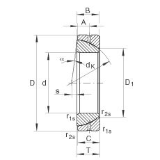 INA ǽӴؽ GE70-SX,  DIN ISO 12 240-2 ׼,ά