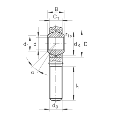 INA ˶ GAKL8-PB,  DIN ISO 12 240-4 ׼,,ά