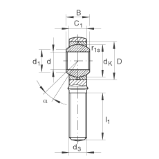 INA ˶ GAKR16-PB,  DIN ISO 12 240-4 ׼,,ά