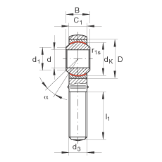 INA ˶ GAKL18-PW,  DIN ISO 12 240-4 ׼,,ά