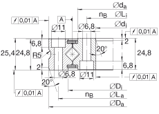 INA  XSU080318, ׼ϵ 08 ,ϳ,Ƭʽܷ