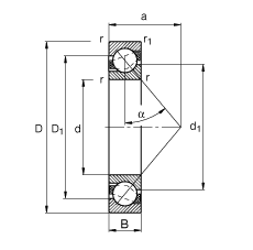 FAG ǽӴ 7334-B-MP, Ҫߴ DIN 628-1 ׼,Ӵ  = 40