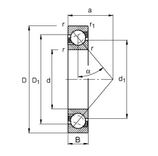 FAG ǽӴ 71814-B-TVH, Ҫߴ DIN 628-1 ׼,Ӵ  = 40