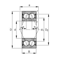 FAG ǽӴ 3204-B-2Z-TVH,  DIN 628-3 ׼Ҫߴ,˫,϶ܷ,Ӵ  = 25