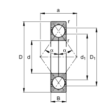 FAG ĵӴ QJ309-TVP,  DIN 628-4 ׼Ҫߴ, ɷ, ʷȦ