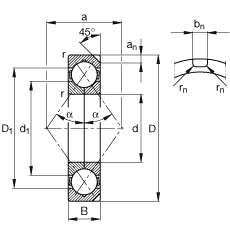 FAG ĵӴ QJ320-N2-MPA,  DIN 628-4 Ҫߴ, Բж,ʷȦ,ֹ