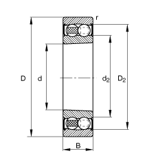 FAG Ե 2212-K-2RS-TVH-C3,  DIN 630 ׼Ҫߴ, ׶,׶ 1:12,ഽܷ