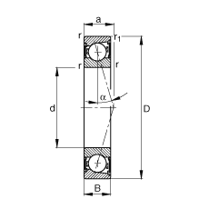 FAG  B7206-C-2RSD-T-P4S, ,ɶ԰װ,Ӵ  = 15,ഽܷ,ǽӴ,Ϲ