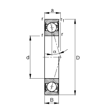 FAG  B7008-C-2RSD-T-P4S, ,ɶ԰װ,Ӵ  = 15,ഽܷ,ǽӴ,Ϲ