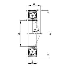 FAG  B7015-E-2RSD-T-P4S, ,ɶ԰װ,Ӵ  = 25,ഽܷ,ǽӴ,ƹ