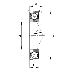 FAG  B7018-E-2RSD-T-P4S, ,ɶ԰װ,Ӵ  = 25,ഽܷ,ǽӴ,ƹ