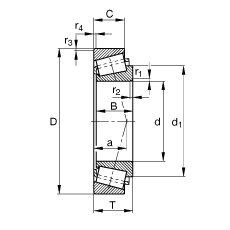 FAG Բ׶ 32004-X,  DIN ISO 355 / DIN 720 ׼Ҫߴ,ɷ,ڻɶ