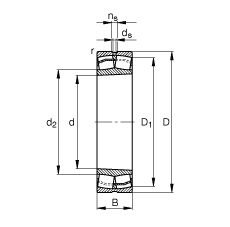 FAG Ĺ 23026-E1-K-TVPB,  DIN 635-2 ׼Ҫߴ, ׶,׶ 1:12