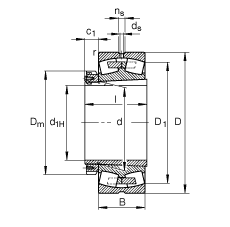 FAG Ĺ 23984-K-MB + H3984,  DIN 635-2 ׼Ҫߴ, ׶׺ͽ
