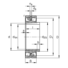 FAG Ĺ 241/710-B-K30-MB + AH241/710,  DIN 635-2 ׼Ҫߴ, ׶׺ж